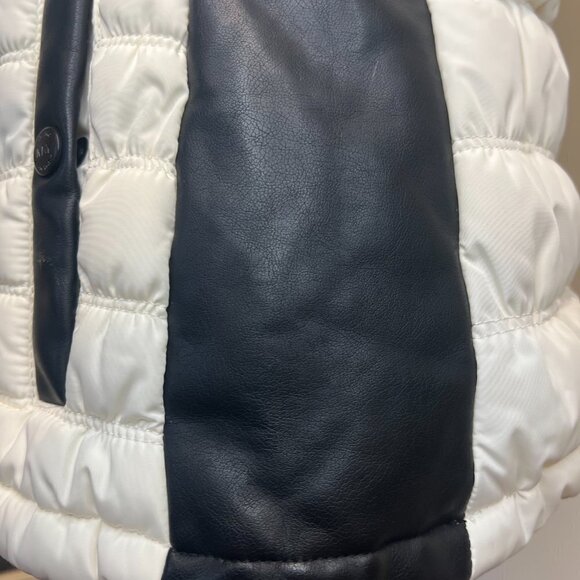 NWT Marc New York White with Black Faux leather paneled Zip Vest, Size Small - Picture 8 of 12